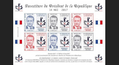 PRES17-13FND Feuillet 12 vignettes France Présidentielle 2017 - INVESTITURE DE MACRON