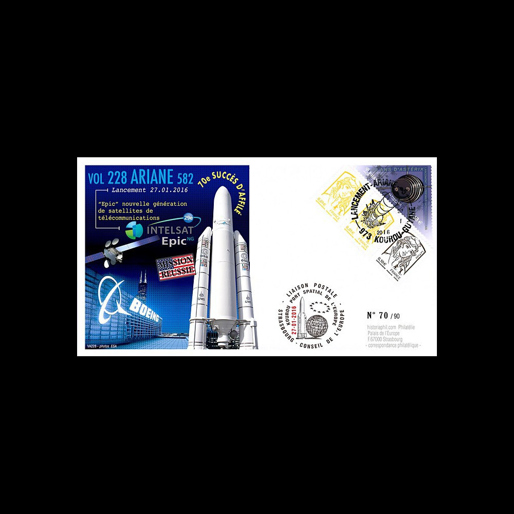 VA228L-T2 FDC KOUROU "Fusée ARIANE 5 - Vol 228 / Satcom Intelsat 29e EPIC" 27-01-2016