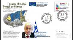 CE68-IIA FDC Conseil de l'Europe "Visite de M. PAVLOPOULOS