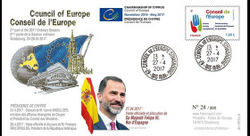 CE68-IIB FDC Conseil de l'Europe "Visite de Sa Majesté Felipe VI