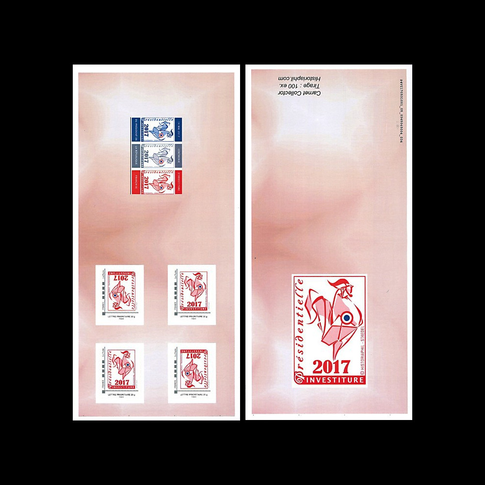 PRES17-12C : FRANCE Carnet COLLECTOR "Presidentielle 2017 Investiture - COQ" ROUGE