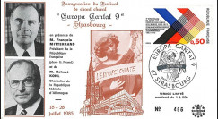AEM85-EC-T2 : 1985 FDC Strasbourg "Année européenne de la Musique / Mitterrand & Kohl"
