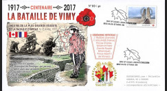 CENT17-1T2 FDC CANADA "1917-2017 Centenaire Bataille de la crête de Vimy / Arras"