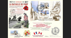 CENT17-3 : MAXI-FDC FRANCE-CANADA "1917-2017 Bataille de la crête de Vimy / Arras"