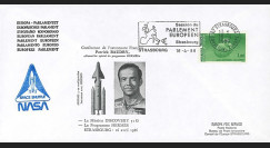 BAUD1-EO : 1986 FDC PE "Patrick BAUDRY au Parlement européen / Mission Discovery 51G"