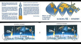 EUROPA91-SUE2C : Suède carnet 6 timbres "EUROPA CEPT 1991 L’Europe et l’espace"