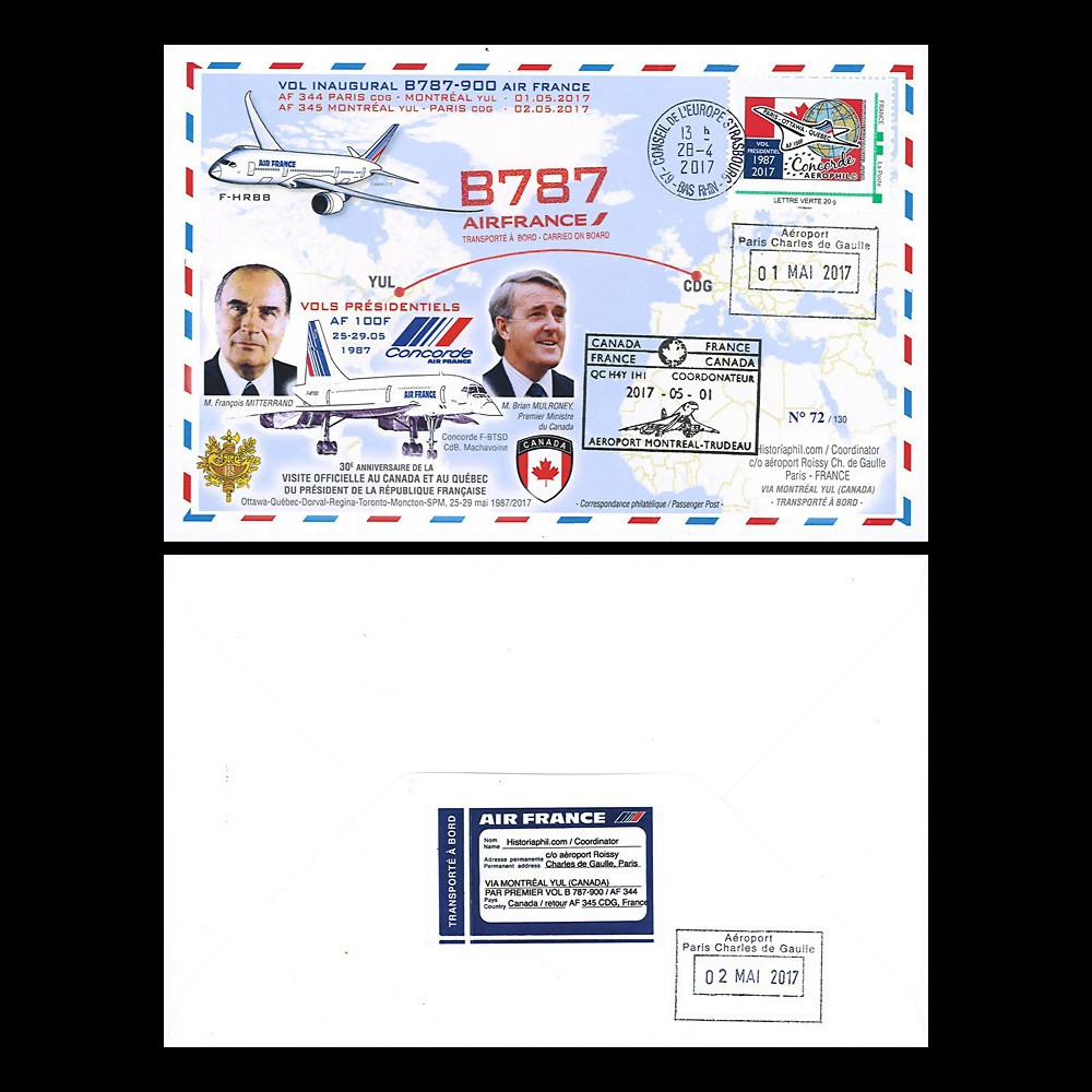 CO-RET76 : 2017 FFC '1er vol AF B787-9 Paris-Montreal / Vol Concorde Mitterrand 1987' CO-RET76 : 2017 FFC '1er vol AF B787-9 Paris-Montreal / Vol Concorde Mitterrand 1987'