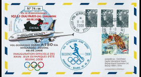 A380-67T1 : 2008 FFC Singapour "JO BEIJING 2008 / Vol olympique A380 Paris-Singapour"