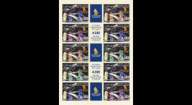 A380-189FND : 2012 Feuillet vignettes "1er Vol A380 Singapour - Londres / JO 2012"