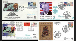 PE343/353 : 1997 - 4 FDC USA / Allemagne / Pays-Bas et Italie "50 ans du Plan Marshall"