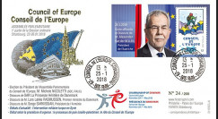 CE69-IC FDC Conseil de l'Europe "Alexander VAN DER BELLEN Président Autriche" 01-2018