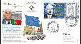 PE723 : 2018 FDC PE "60 ans session constitutive / SCHUMAN / Antonio COSTA