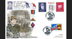 DEB14-36 : Maxi-FDC "1946-2014 : 68 ans Discours du Général de Gaulle à Epinal / Patch"