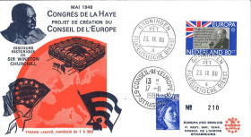 CHURCH20-NL : Pays-Bas FDC 1er Jour Europa "1948 Congrès européen La Haye / Churchill"