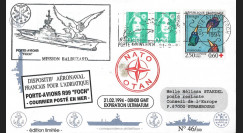 BALB9 : 1994 FDC France "Guerre ex-Yougoslavie - Porte-avions FOCH - Mission Balbuzard"