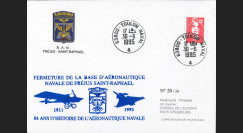 AERONAV95-FRE 1995 FDC France "Fermeture Base Aéronautique Navale Fréjus St-Raphaël"