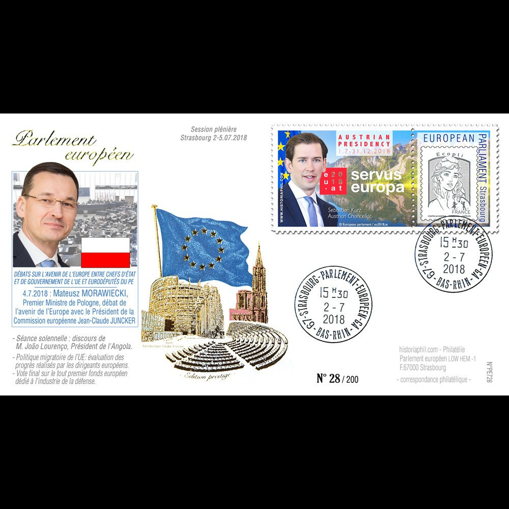 PE728 : 2018 FDC PE Discours MM. MORAWIECKI