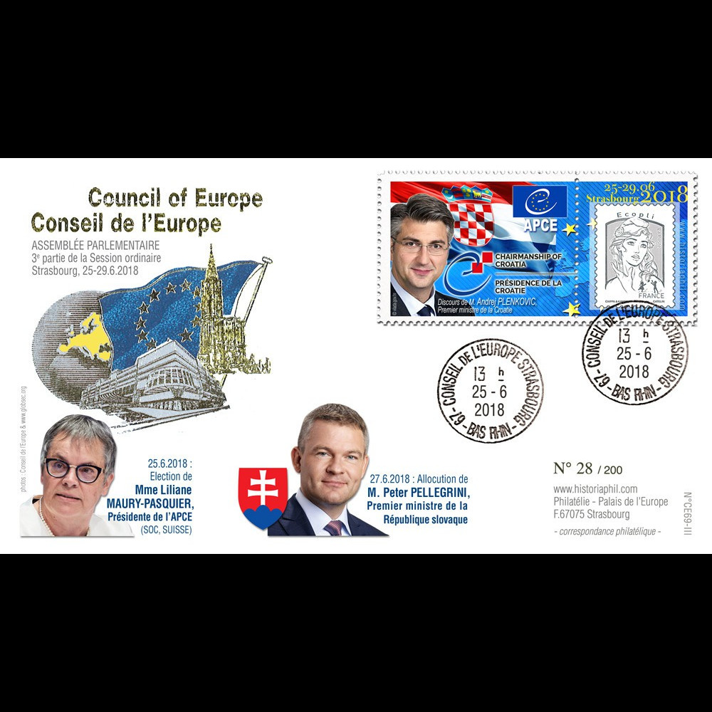 CE69-III FDC Conseil de l'Europe "PLENKOVIC