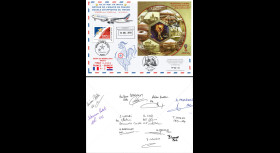 FOOT18-2D Pli France-Russie "Coupe du Monde 2018 Vol équipe de France" signé Air France