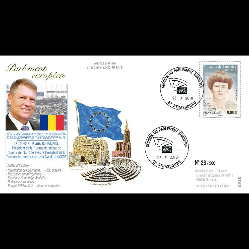 PE731 FDC Parlement européen "Discours M. IOHANNIS