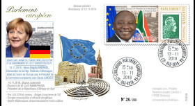 PE732 FDC Parlement européen "Discours Chancelière allemande Angela MERKEL / C. RAMAPHOSA