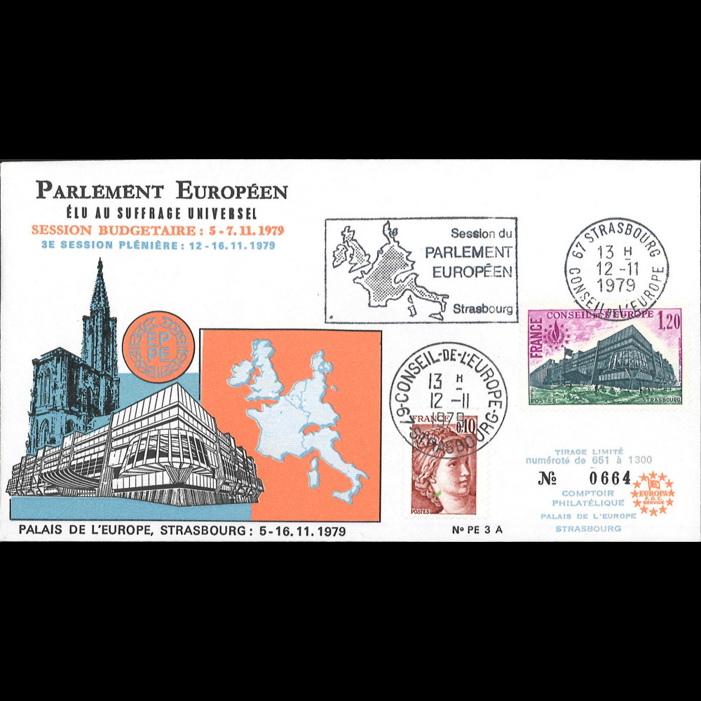 PE3A : 1979 - FDC Session plénière du Parlement européen 12-16 Nov.