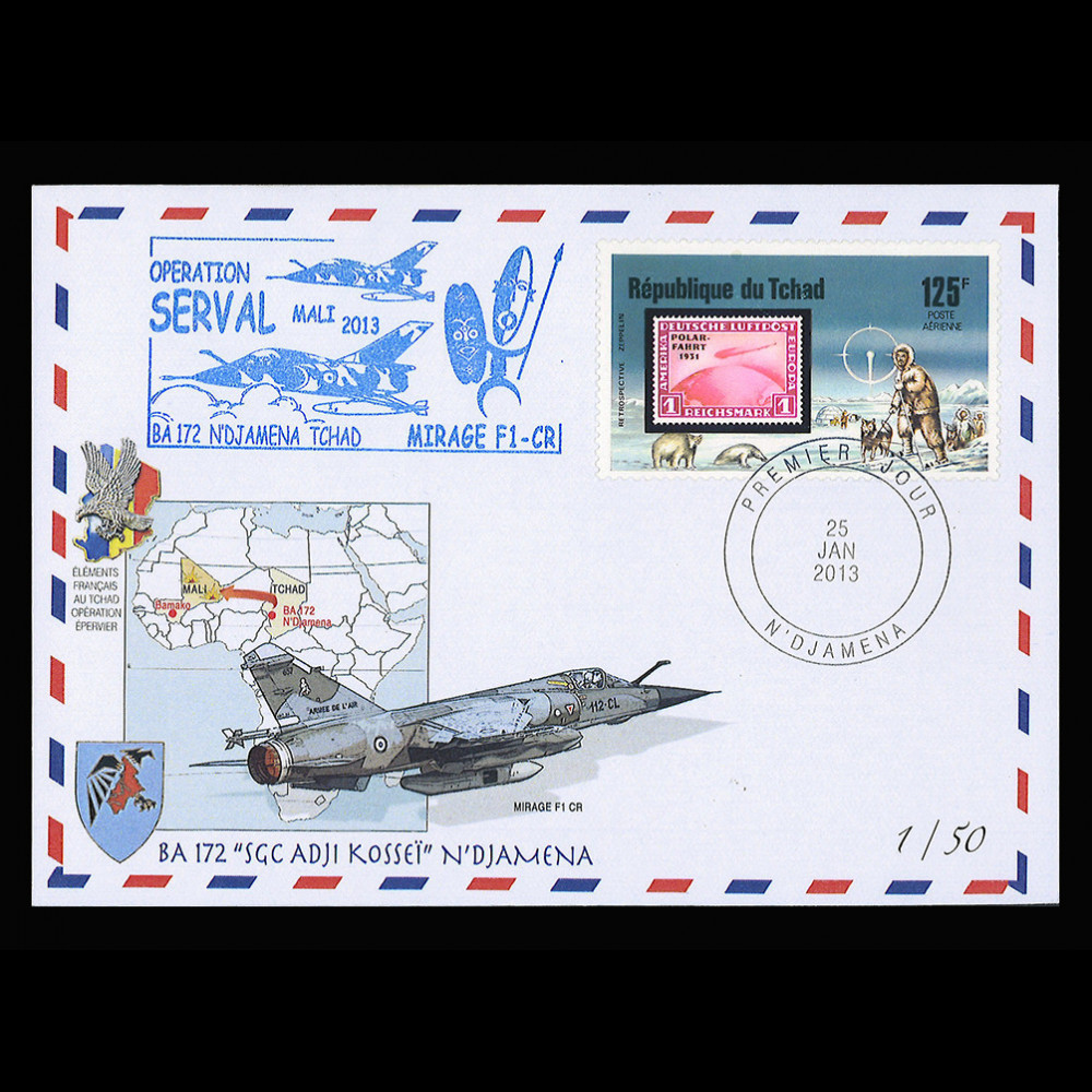 MALI13-6T1 : 2013 Opération SERVAL Mali - BA 172 N'Djamena, Tchad - MIRAGE F1CR MALI13-6T1 : 2013 Opération SERVAL Mali - BA 172 N'Djamena, Tchad - MIRAGE F1CR