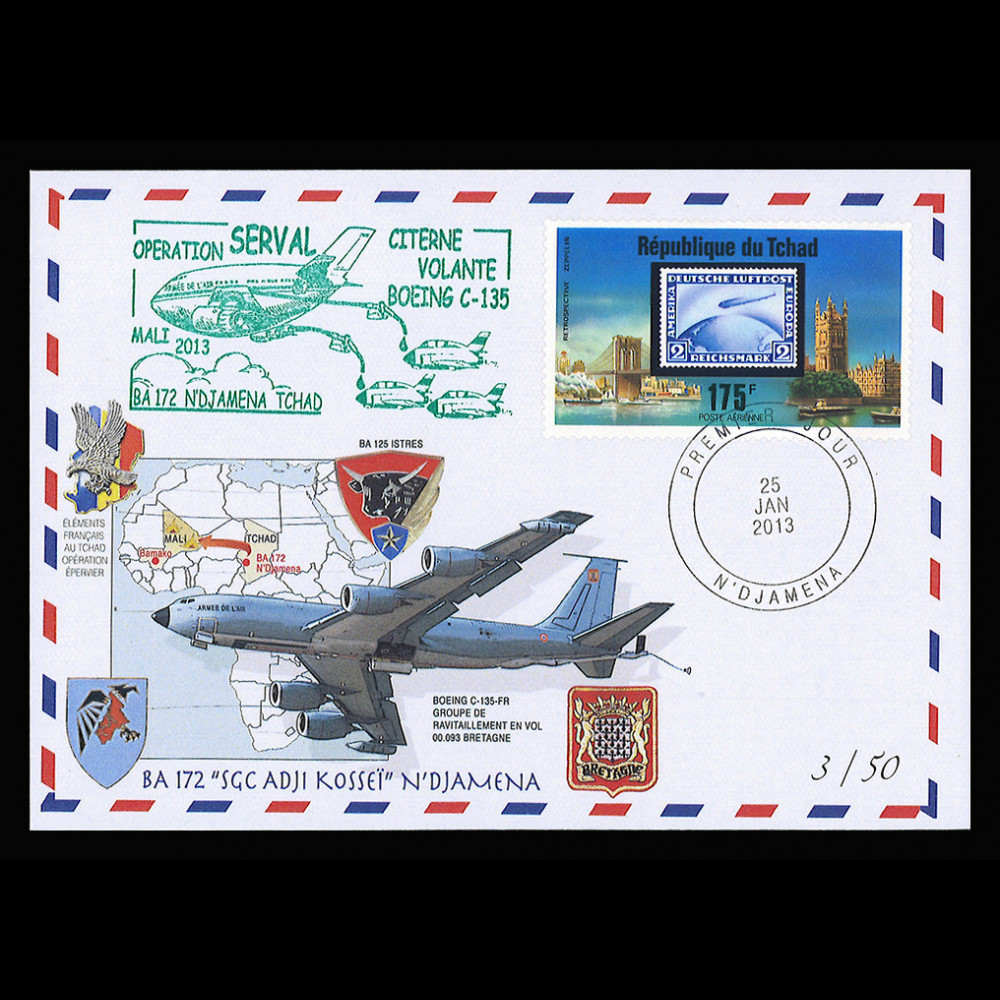 MALI13-9T1 : 2013 Opération SERVAL Mali - BA172 N'Djamena, Tchad - BOEING C135FR