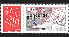 FRANCE 2006 timbre 3802Ac PERSONNALISE' AUTOADHESIF MARIANNE/CONCORDE neuf** 