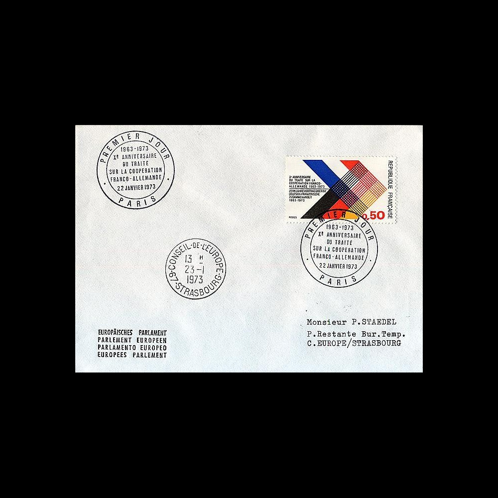 FE24aL : 1973 - 10 ans Traité de l'Elysée - de Gaulle et Adenauer