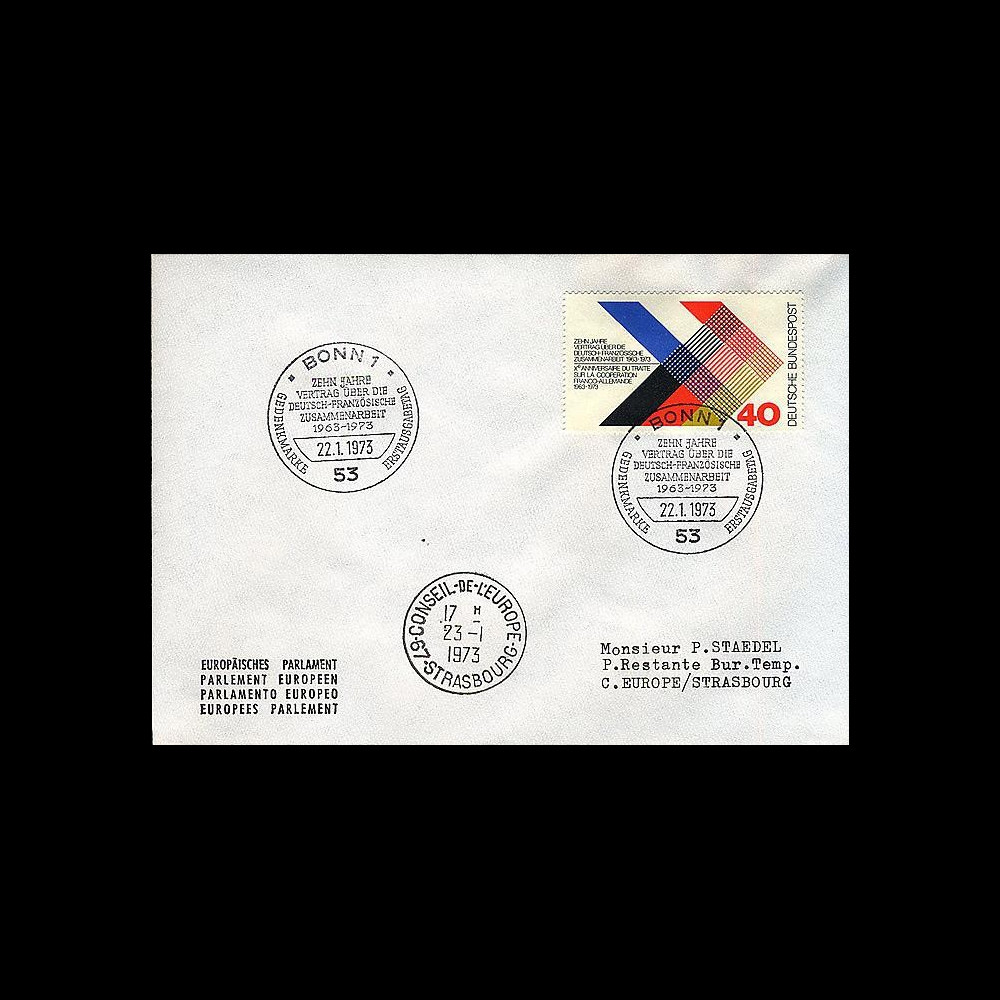 FE24cL : 1973 - 10 ans Traité de l'Elysée - de Gaulle et Adenauer