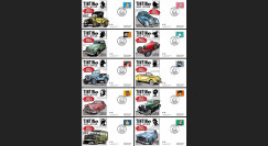 TIN14-1/10 : 2014 - Belgique série 10 FDC Tintin & ses amis dans le monde de l'automobile
