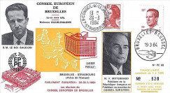 PE68 : 1984 - Conseil eur. de Bruxelles - Mitterrand et Roi Baudoin 1er