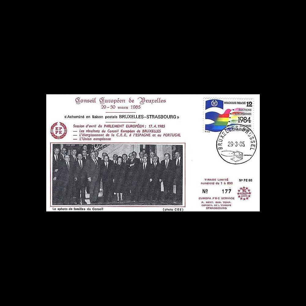 PE88 : 1985 : Conseil européen de Bruxelles - Pdt Mitterrand