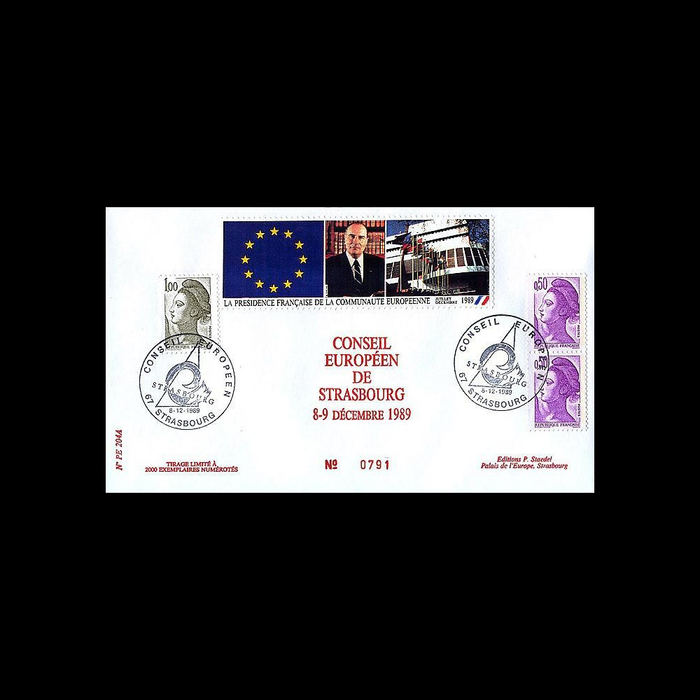 PE204 : Conseil européen de Strasbourg - Présidence franç. CEE