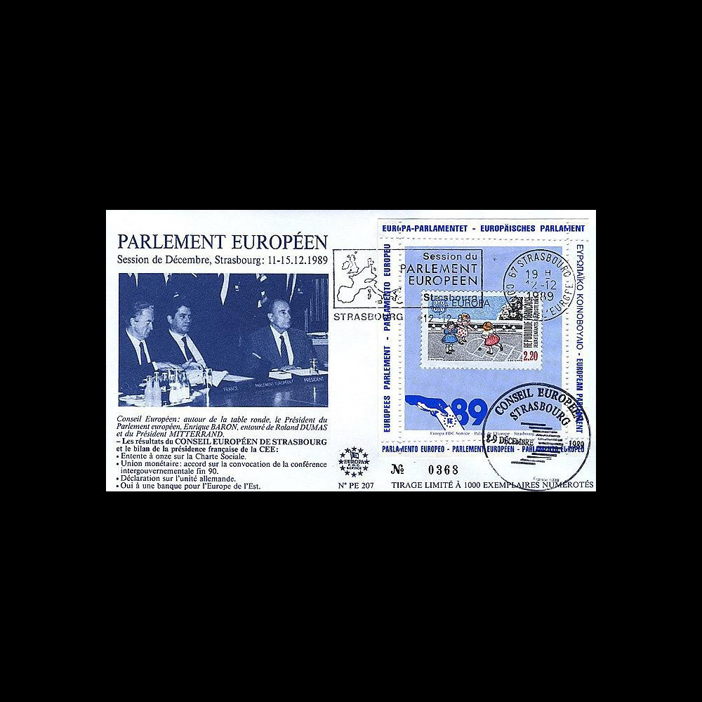 PE207 : 1989 - Résultats du Conseil européen de Strasbourg PE207 : 1989 - Résultats du Conseil européen de Strasbourg