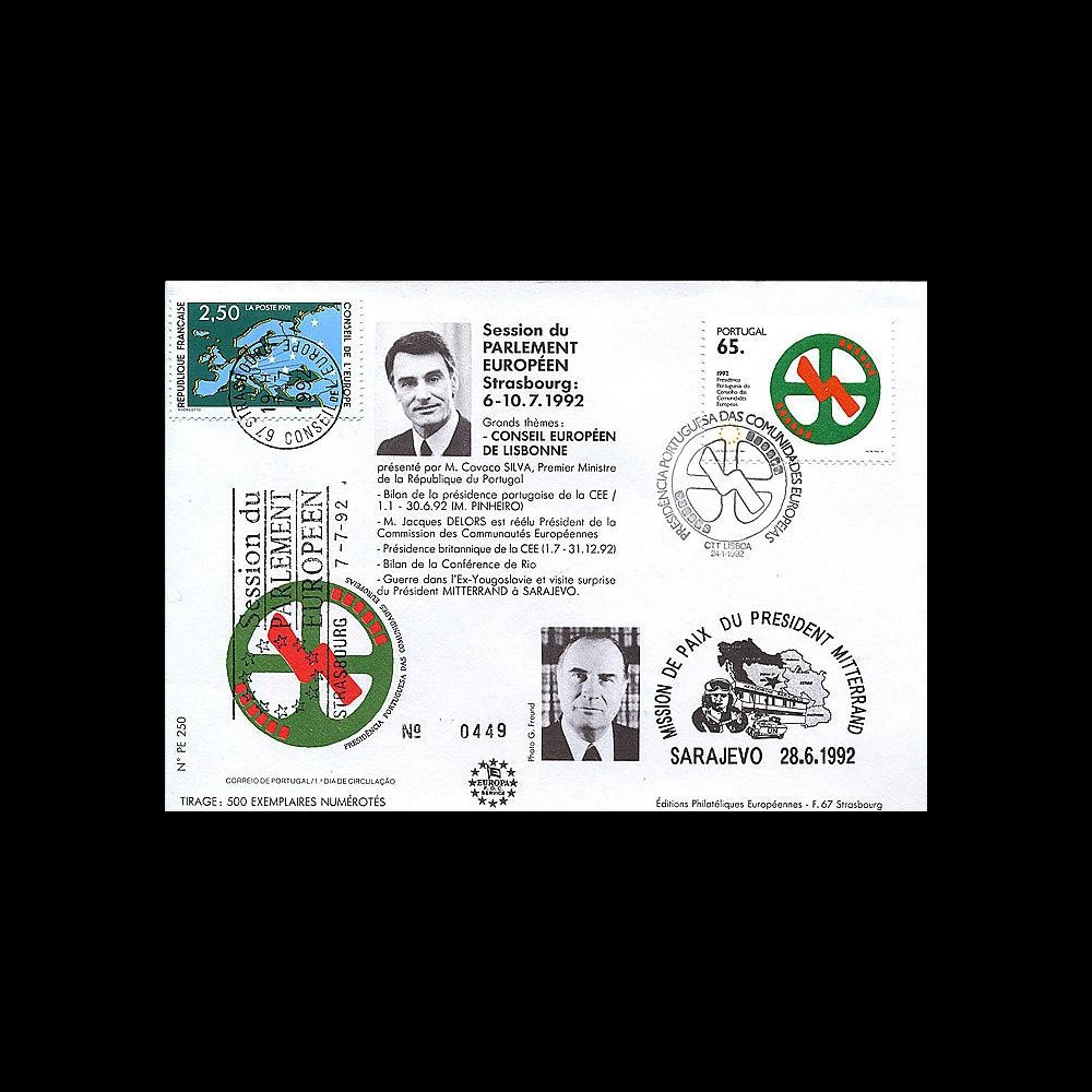 PE250: 1992 - Présidence portugaise CEE -  Mitterrand à Sarajevo