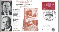 AEM85-EC-T1 : 1985 FDC Strasbourg "Année européenne de la Musique / Mitterrand & Kohl"