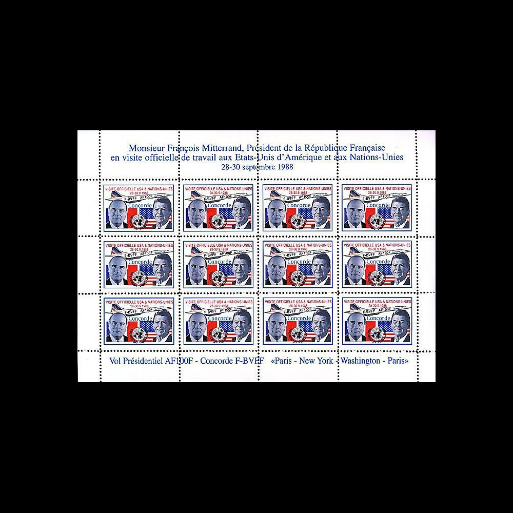 CO-88TV : 1988 - Concorde Vol présidentiel Mitterrand - Reagan