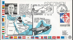 IK1-T3 : 1990 - FDC "Guerre du Golfe / Porte-avions CLEMENCEAU / M. MITTERRAND