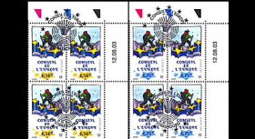 CE54-PJ4CD : 2003 - Timbres de service Conseil de l'Europe en bloc de 4