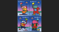 PE445-20B : 2002 Saint-Marin Bloc 4 TP "Premiers timbres en Euro / JO Salt Lake 2002"