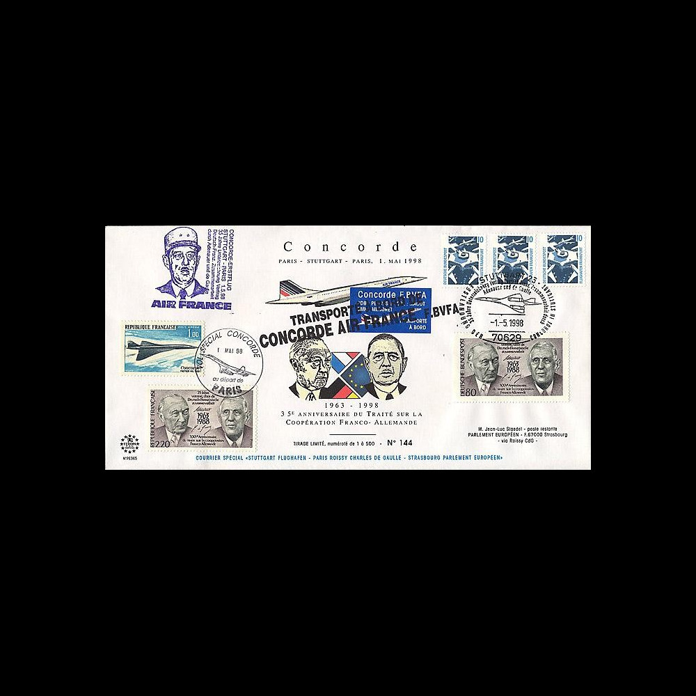 PE365 T2 : 1998 - Concorde vol Stuttgart - Paris - Traité franco-allemand