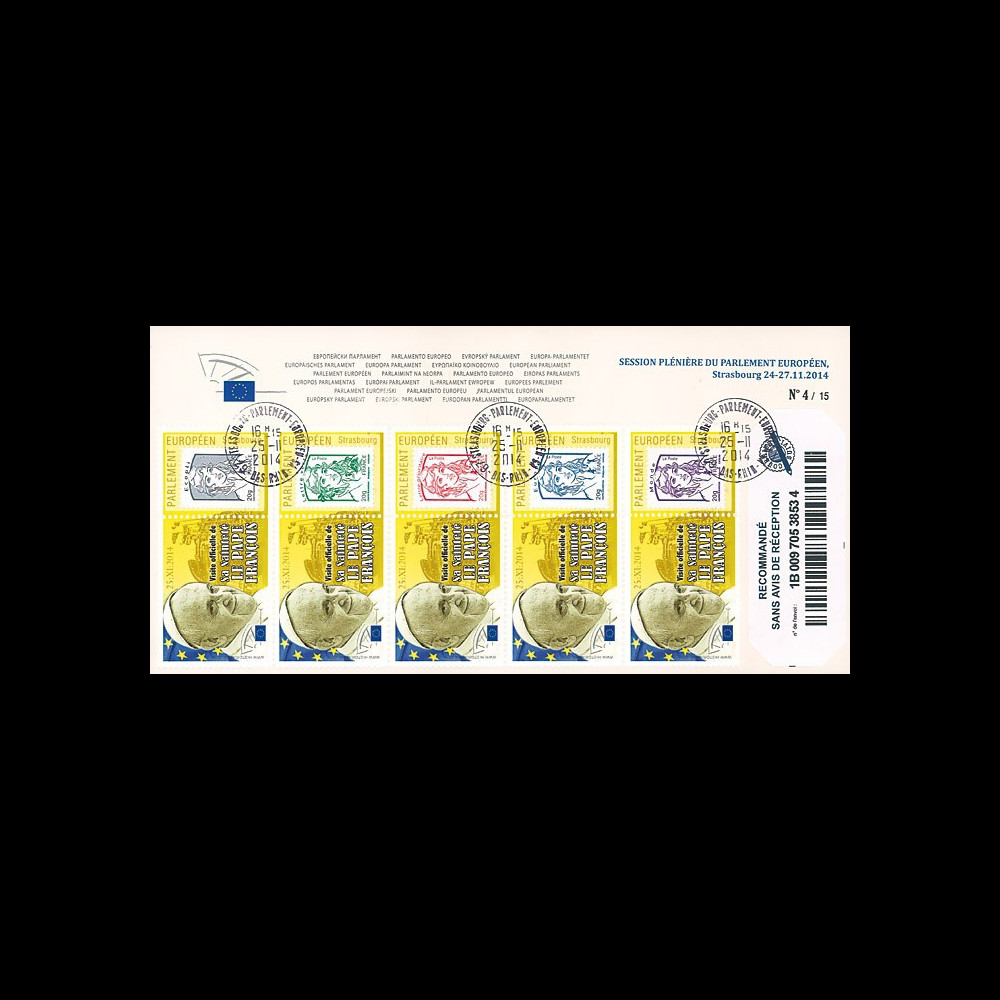 PE666a : 25.11.2014 - Env. à entête RECO Parlement européen "Visite du Pape François"