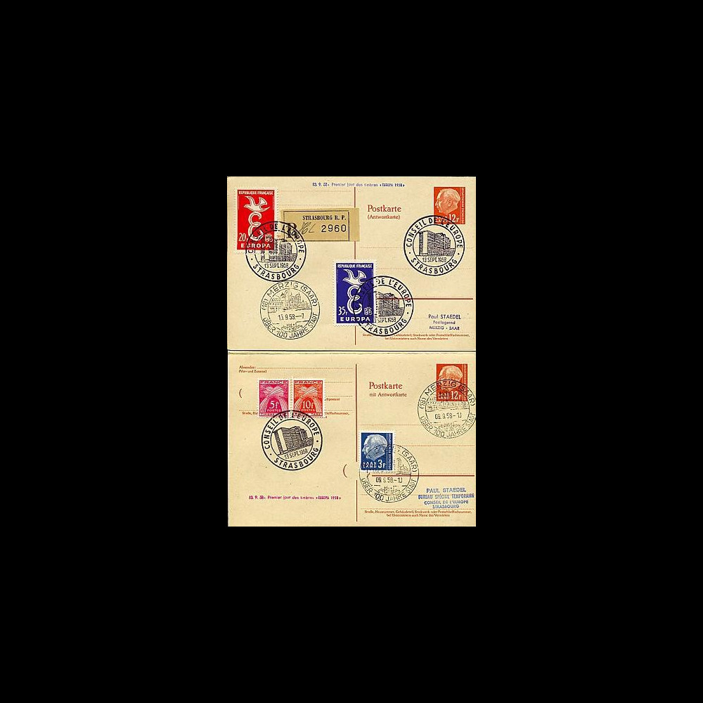 LE16-17C : 1958 - TP EUROPA 1958 France - Sarre