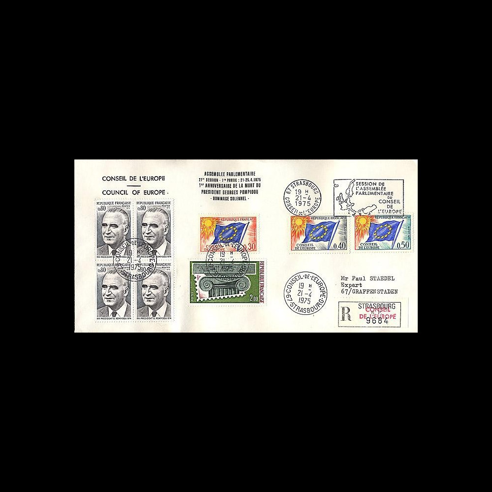 CE27a : 1975 - hommage du Conseil de l'Europe au Pdt Pompidou CE27a : 1975 - hommage du Conseil de l'Europe au Pdt Pompidou