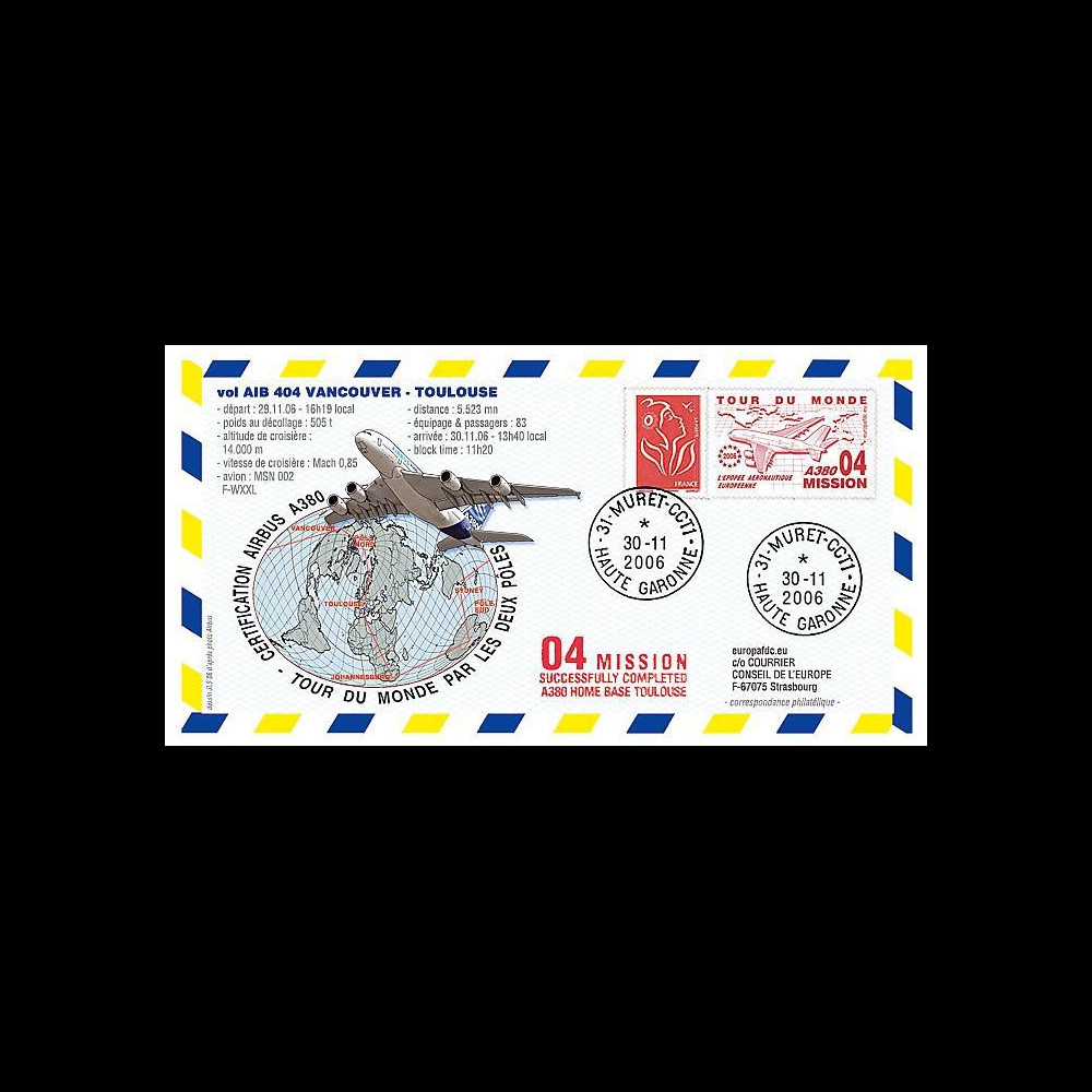 A380-39T1 : 2006 - A380 Tour du Monde par les deux pôles - France