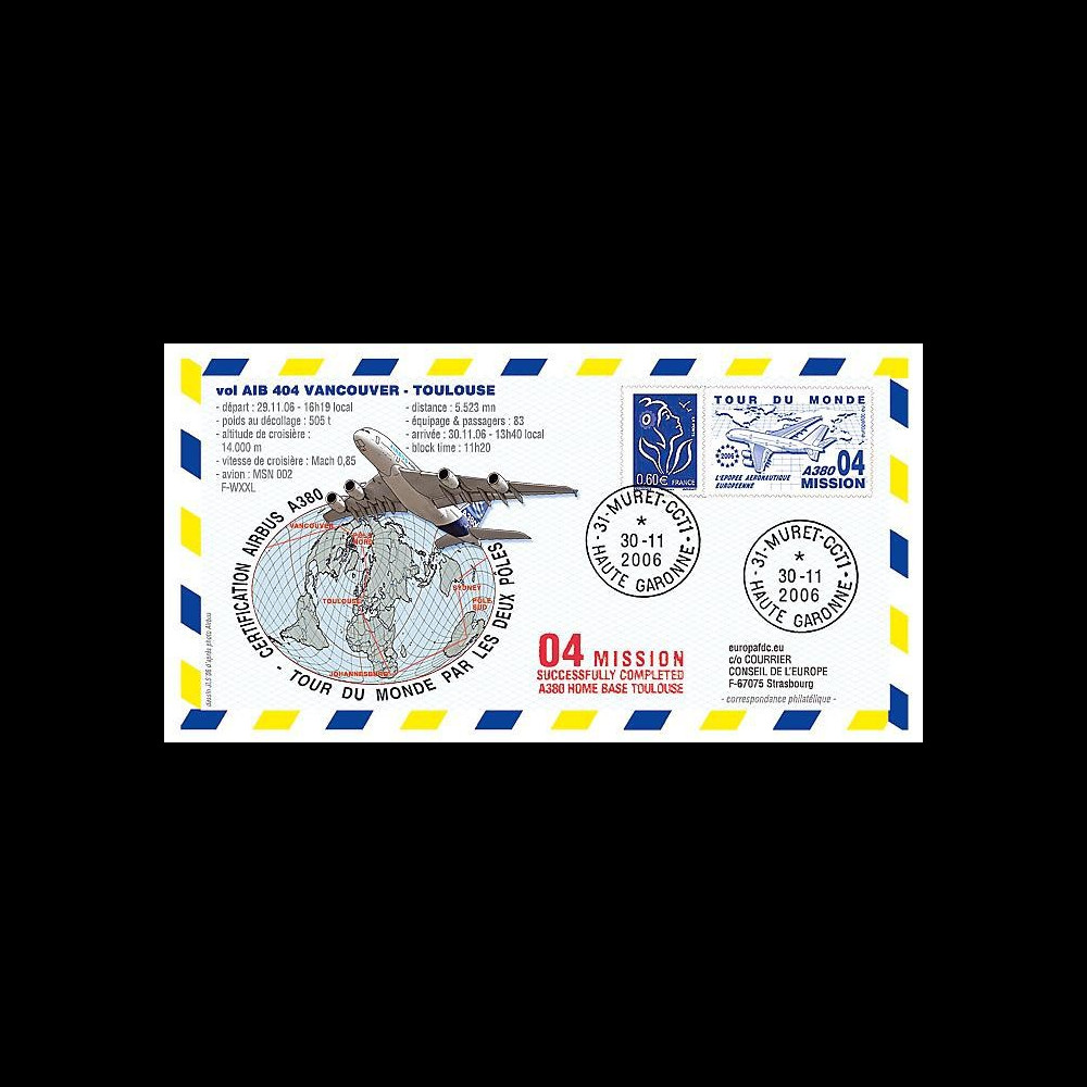 A380-39T2 : 2006 - A380 Tour du Monde par les deux pôles - France