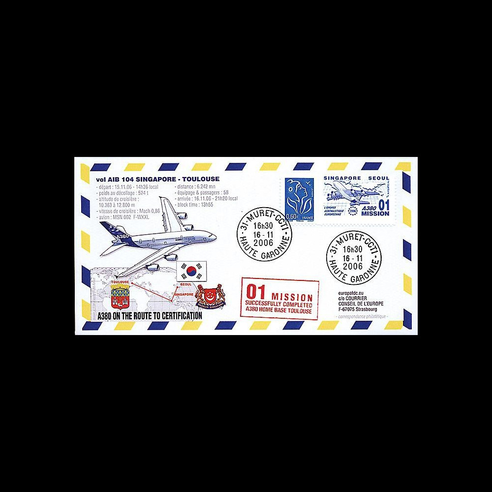 A380-29 104 type2 : 2006 - Certification Singapour-Toulouse