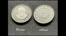 0,50 ECU Argent 925‰ 1987...